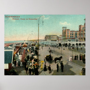 Póster Scheveningen, La Haya, Países Bajos, bulevar
