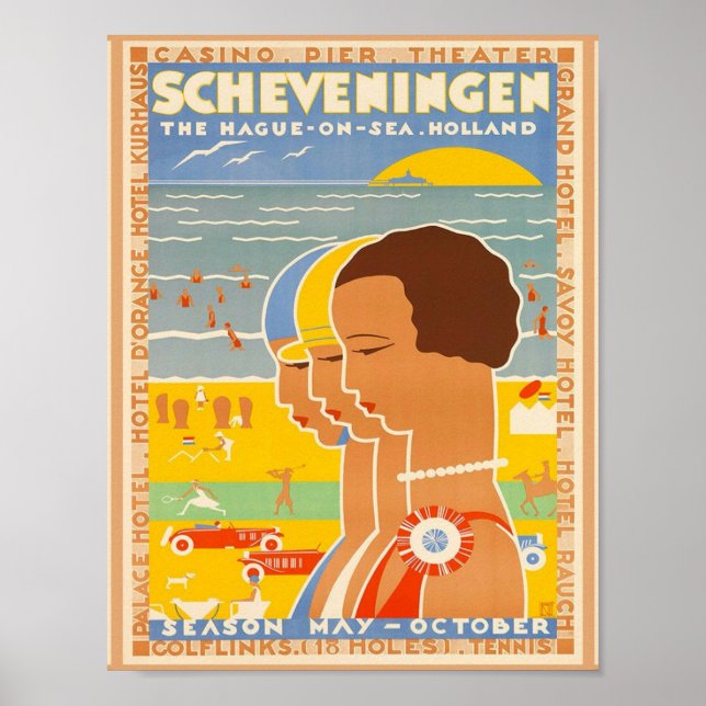 Póster Scheveningen ~ La Haya sobre el mar (Frente)