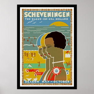 Póster Scheveningen ~ La Haya sobre el mar, Holanda