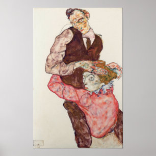 Póster Schiele - Amantes