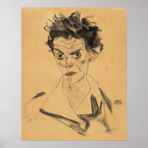 Póster Schiele - Autorretrato 1912