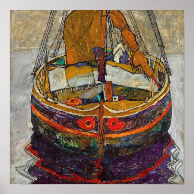 Póster Schiele - Barco pesquero de Trieste (Frente)