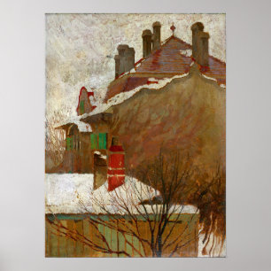 Póster Schiele - Casas En Invierno (Vista Desde El Estudi