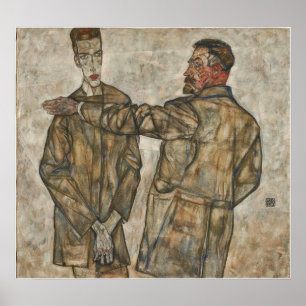 Póster Schiele - Doble retrato, Heinrich y Otto Bene…