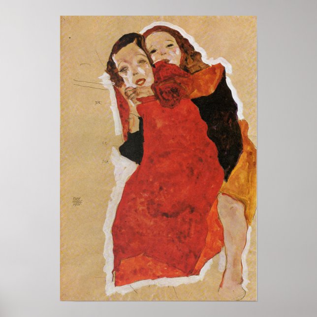 Póster Schiele - Dos Chicas (Frente)