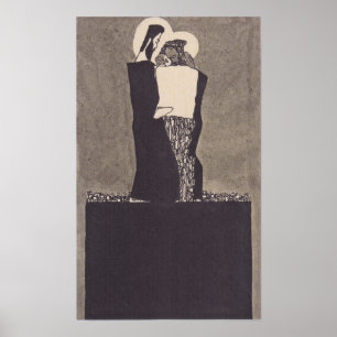 Póster Schiele - Dos hombres 1909