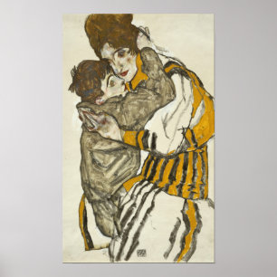 Póster Schiele - Esposa con su pequeño sobrino