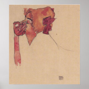 Póster Schiele - Gerti Con Malla Del Pelo 1910