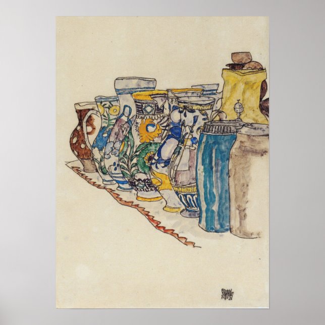 Póster Schiele - Jugo campesino pintado 1918 (Frente)