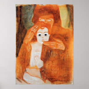 Póster Schiele - Madonna con niño 1908