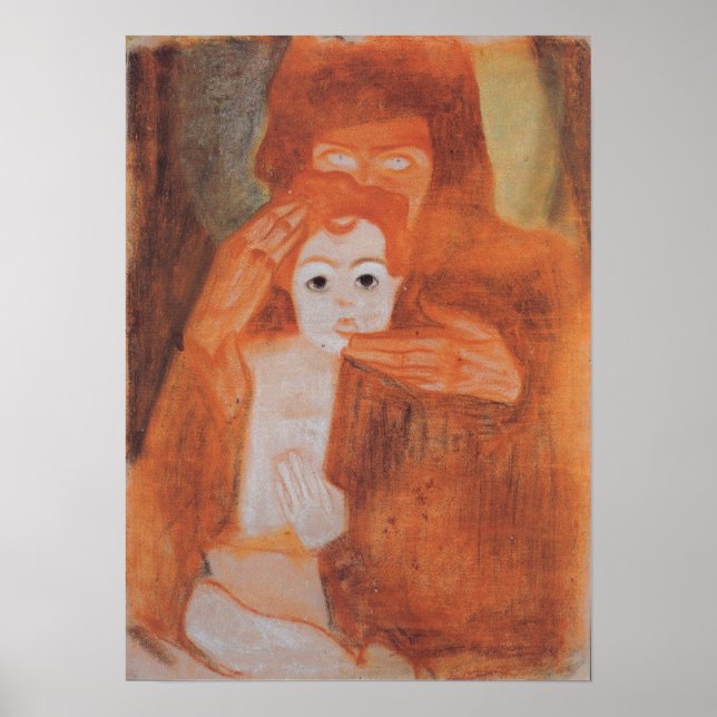 Póster Schiele - Madonna con niño 1908 (Frente)