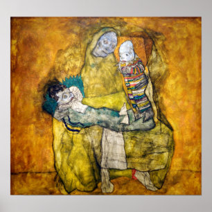 Póster Schiele - Madre con dos hijos