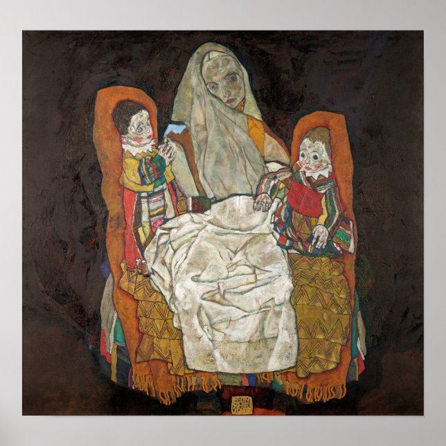 Póster Schiele - Madre con dos hijos (Frente)