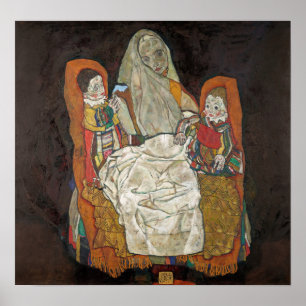 Póster Schiele - Madre con dos niños