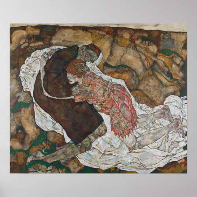 Póster Schiele - Muerte y Muchacha (Frente)