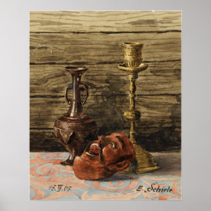 Póster Schiele - Naturaleza Muerta Con Jarrón Candelabro 