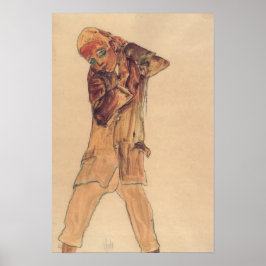 Póster Schiele - Niño con falda larga 1910