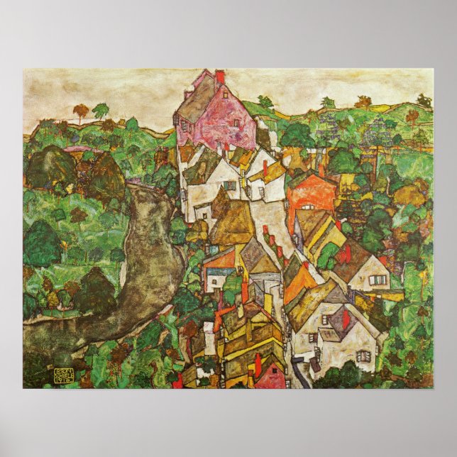 Póster Schiele - Paisaje De Krumau (Frente)