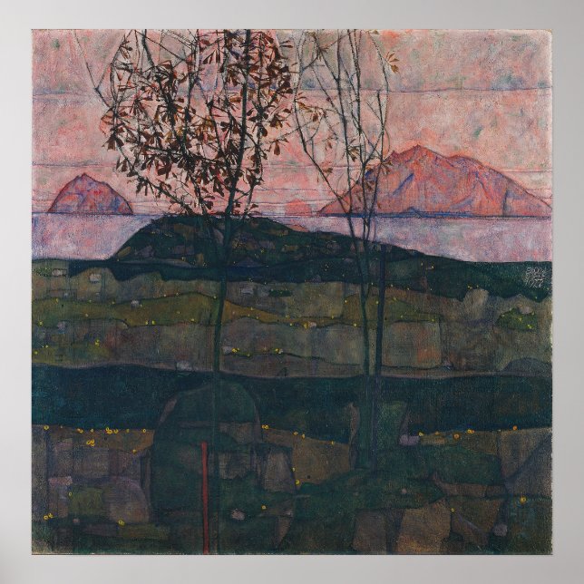 Póster Schiele - Puesta del sol (Frente)