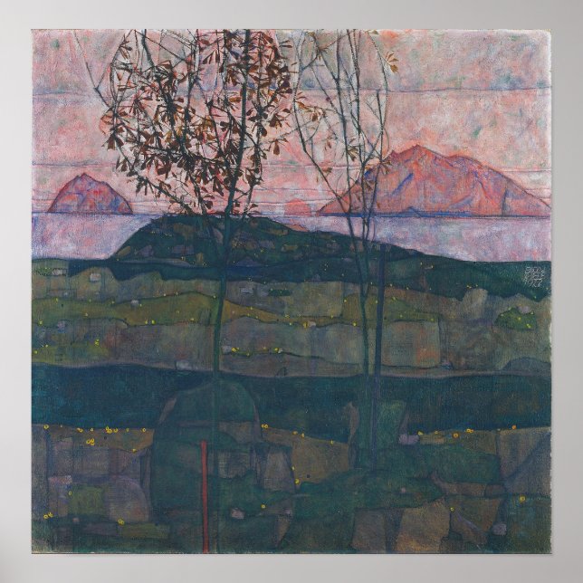 Póster Schiele - Puesta del sol (Frente)