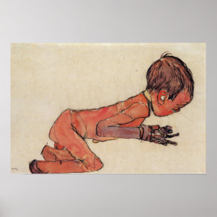 Póster Schiele - Recién Nacido Con Piernas Dobleces Hacia