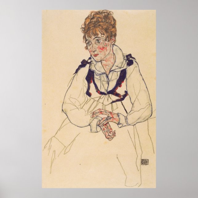Póster Schiele - Retrato De Edith 1917 (Frente)