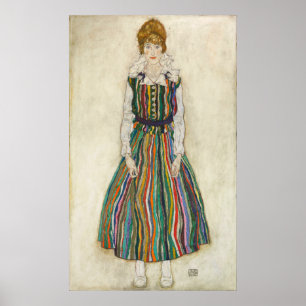 Póster Schiele - Retrato de Edith (la esposa del artista)