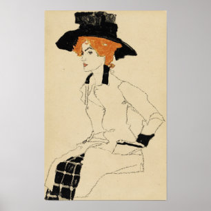 Póster Schiele - Retrato de una mujer