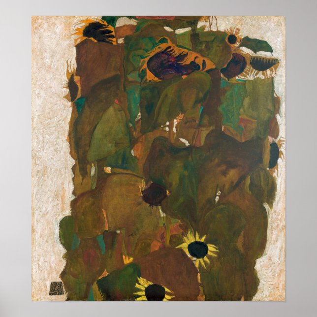 Póster Schiele - Sunflowers (Frente)