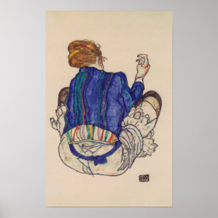 Póster Schiele - Vista Posterior De Una Mujer Sentada 191