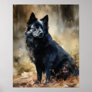 Póster Schipperke Dog Art Print Poster