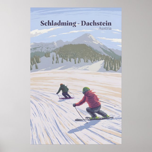 Póster Schladming-Dachstein Estación de Esquí Austria Via (Frente)