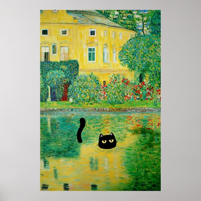 Póster Schloss Kammer sobre el Poster Attersee Cat (Frente)