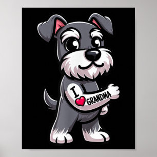 Póster Schnauzer amo a la abuela tatuaje de perro diverti