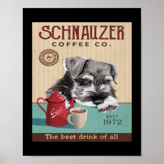 Póster Schnauzer Dog Coffee Company