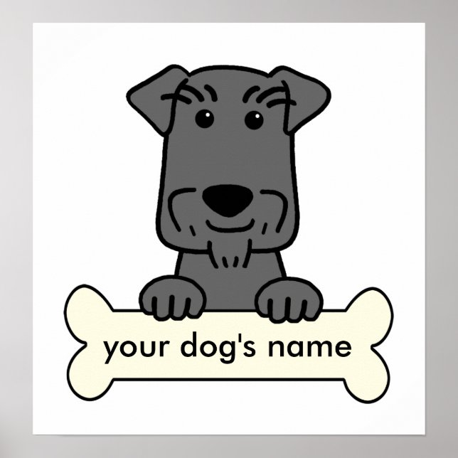 Póster Schnauzer en miniatura personalizada (Frente)