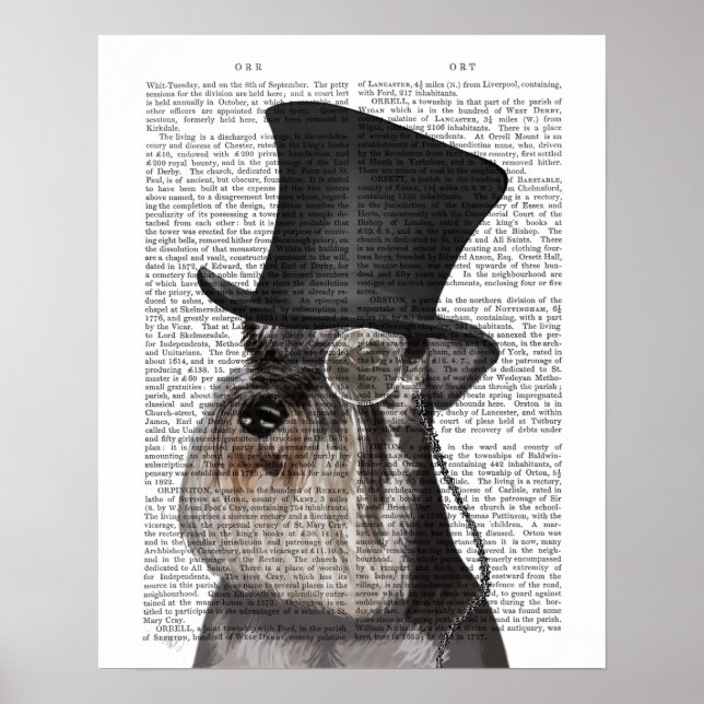Póster Schnauzer, Formal Hound and Hat (Frente)