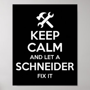 Póster Schneider Funny Surname Birthday Family Tree Reuni