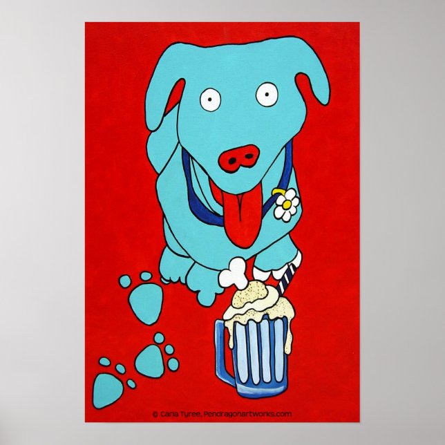 Póster "SCHNOOK'S ROOT BEER FLOAT" Dog Art Print (Frente)
