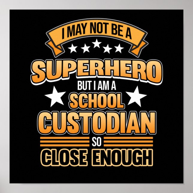 Póster School Custodian Hero Caretaker Janitor Appreciati (Frente)