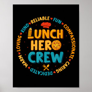 Póster School Lunch Hero Squad Funny Cafeteria Workers Cr