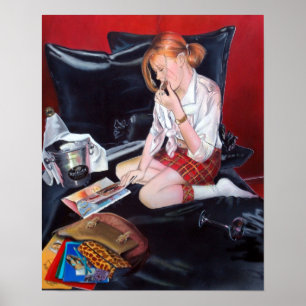 Póster School's out imprimes poster print woman painting