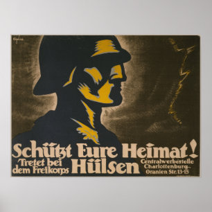 Póster ¡Schütz Heimat! Poster de contratación de WW1