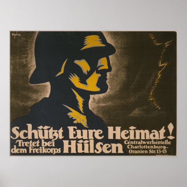 Póster ¡Schütz Heimat! Poster de contratación de WW1 (Frente)