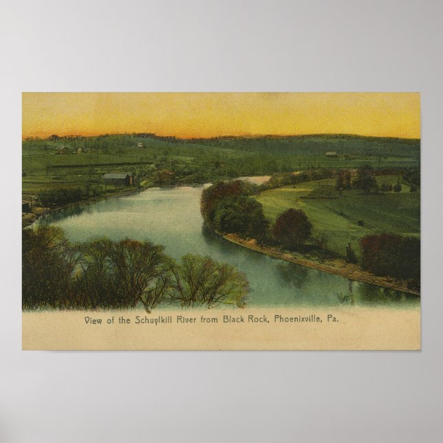 Póster Schuylkill River Black Rock Phoenixville PA (Frente)