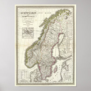 Póster Schweden, Norwegen - Suecia, Noruega