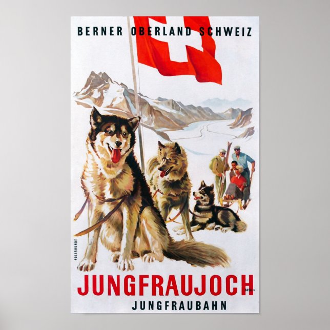 Póster " Schweiz: 1912/heute - Junfraubahn Winter Reise (Frente)