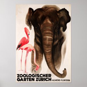 Póster "Schweiz: 1929/heute Zürich - Zoologischer Garten