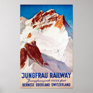 Póster Schweiz: 1936 Berner Oberland - Jungbahn Reise