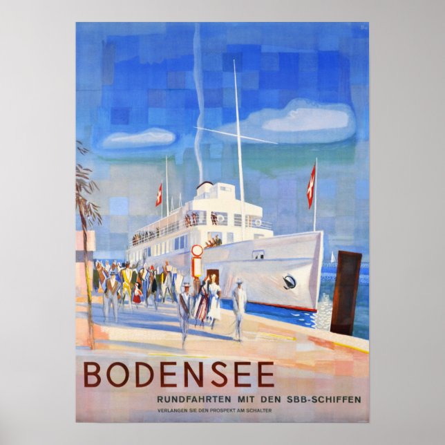 Póster Schweiz. 1948 - SBB Bodensee Rundfahrten Reise (Frente)